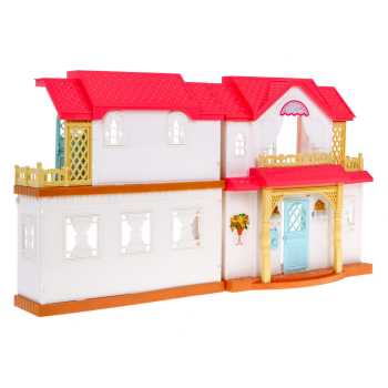 Interaktywny rozkładany domek z figurkami dla dzieci 3+ Zabawa w dom 4 pokoje